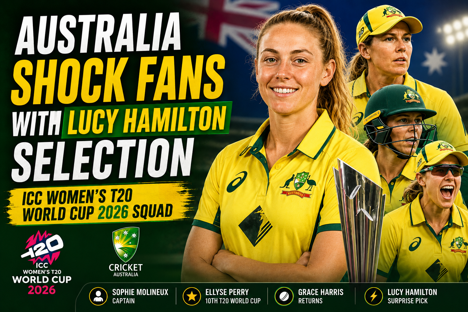 Australia Shock Fans With Lucy Hamilton Selection for ICC Women’s T20 World Cup 2026 Squad