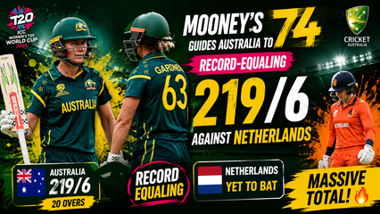 Australia Women Post Record Equaling 219 Against Netherlands in Womens T20 World Cup