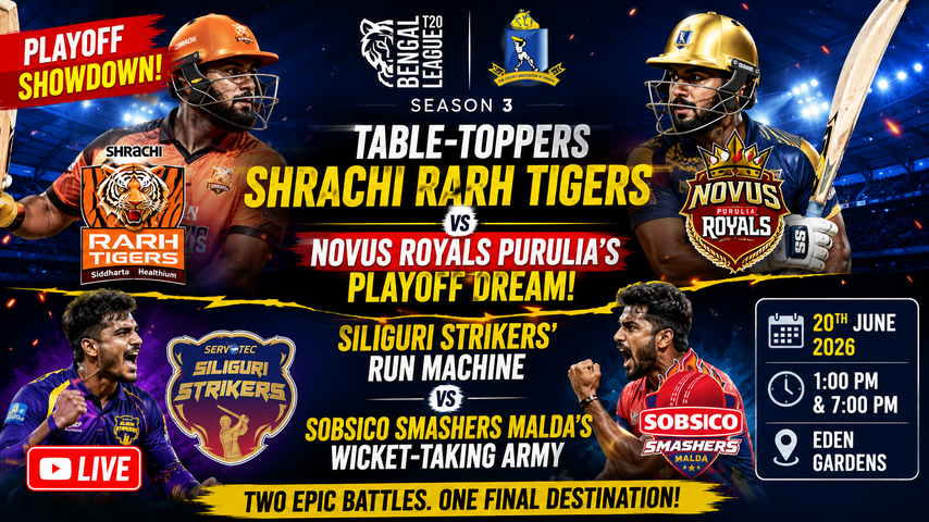 Bengal T20 League 2026 Semi Finals Preview Tigers Royals Strikers and Smashers Battle for Final Spot