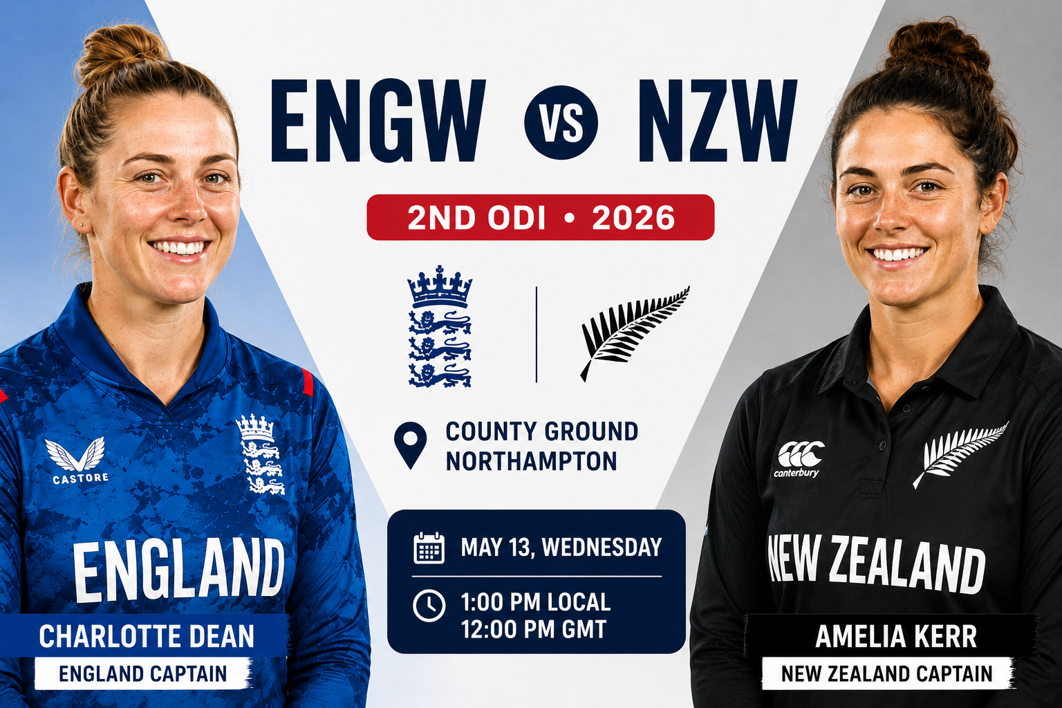 Charlotte Dean and Amelia Kerr Ready for Tactical Battle in England Women vs New Zealand Women 2nd ODI 2026