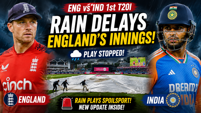 ENG vs IND 1st T20I: Rain delays England’s innings