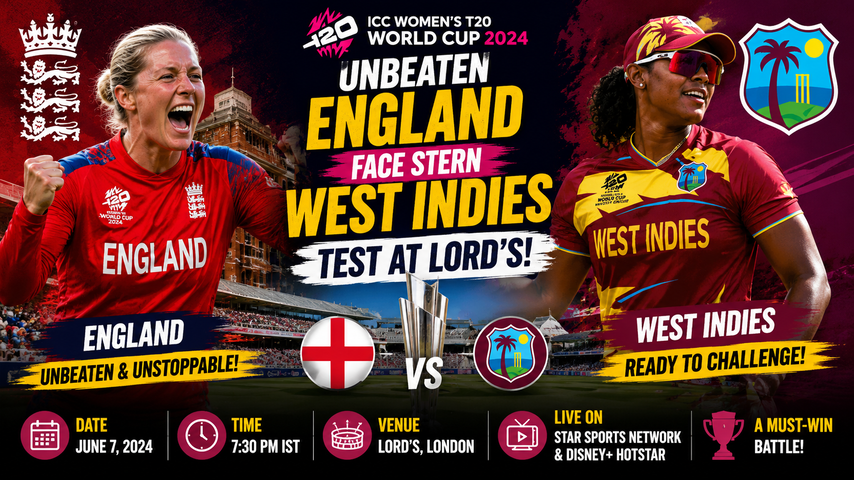 England vs West Indies Womens T20 World Cup Preview Unbeaten Teams Set for Lords Showdown