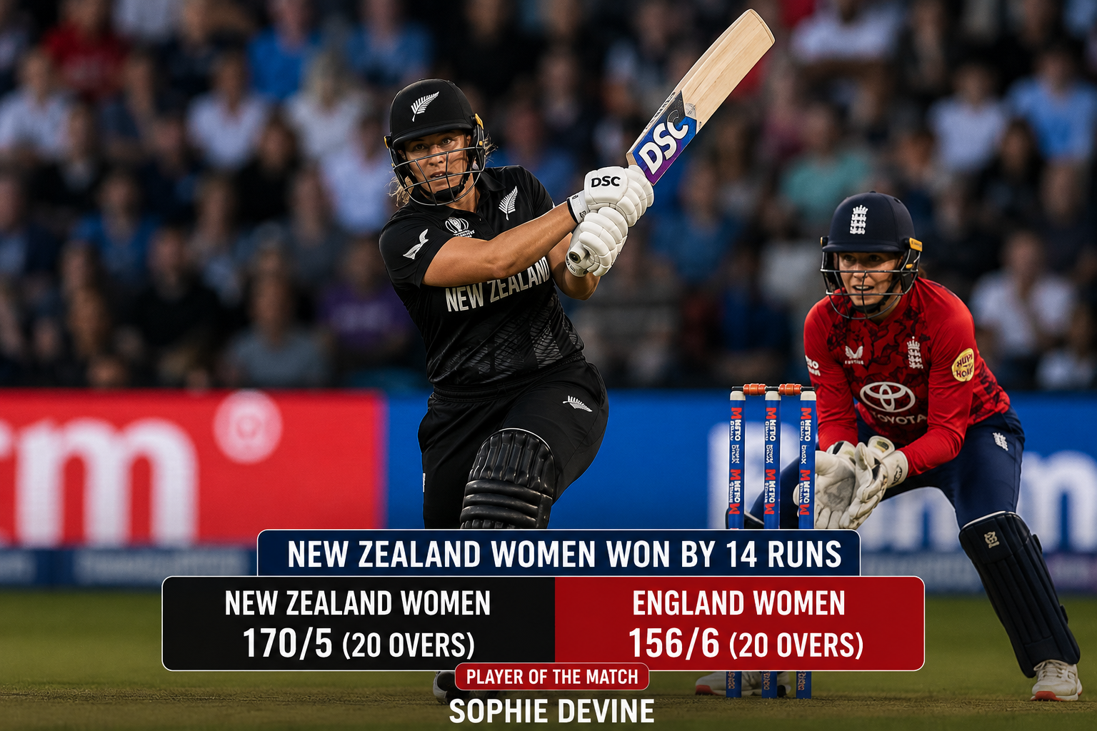 ENG-W vs NZ-W 2nd T20I Highlights: Sophie Devine Masterclass Powers New Zealand Women To Stunning 14-Run Victory Over England Women