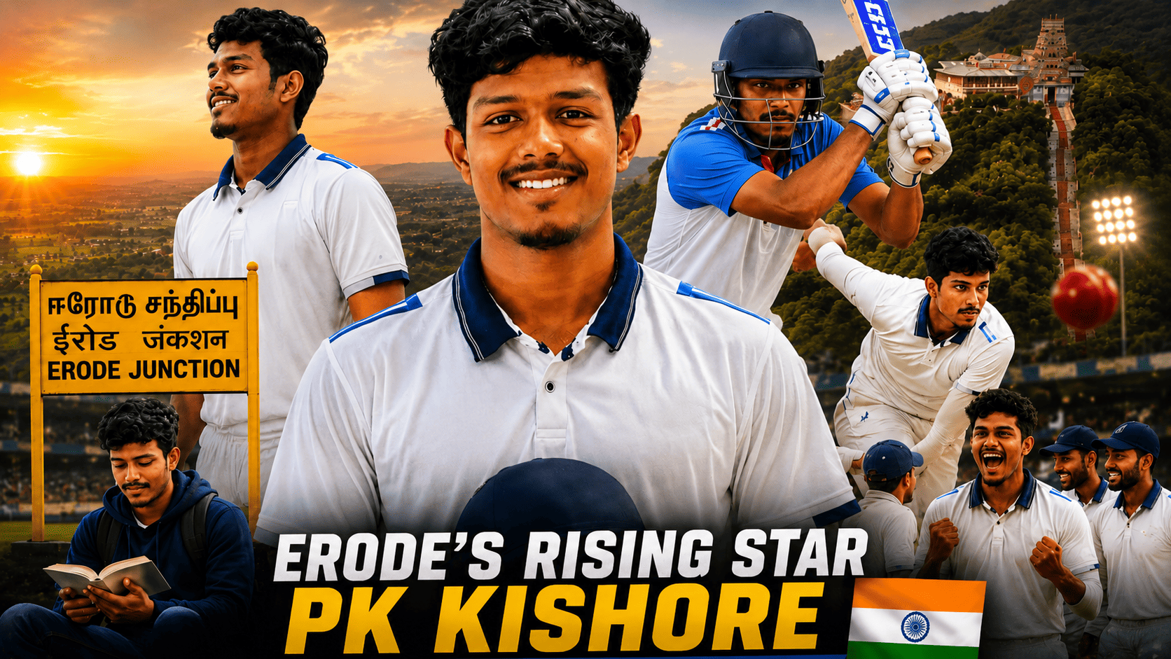 Erode’s Rising Cricket Star PK Kishore Gets India Call-Up – Tamil Nadu’s Next Big Cricket Sensation Goes Viral