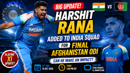 Harshit Rana Returns to India ODI Squad Ahead of Final Afghanistan ODI in Chennai