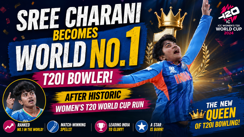 ICC women's t20 bowler rankings | Sree Charani Becomes World No 1 T20I Bowler After Historic Womens T20 World Cup Run