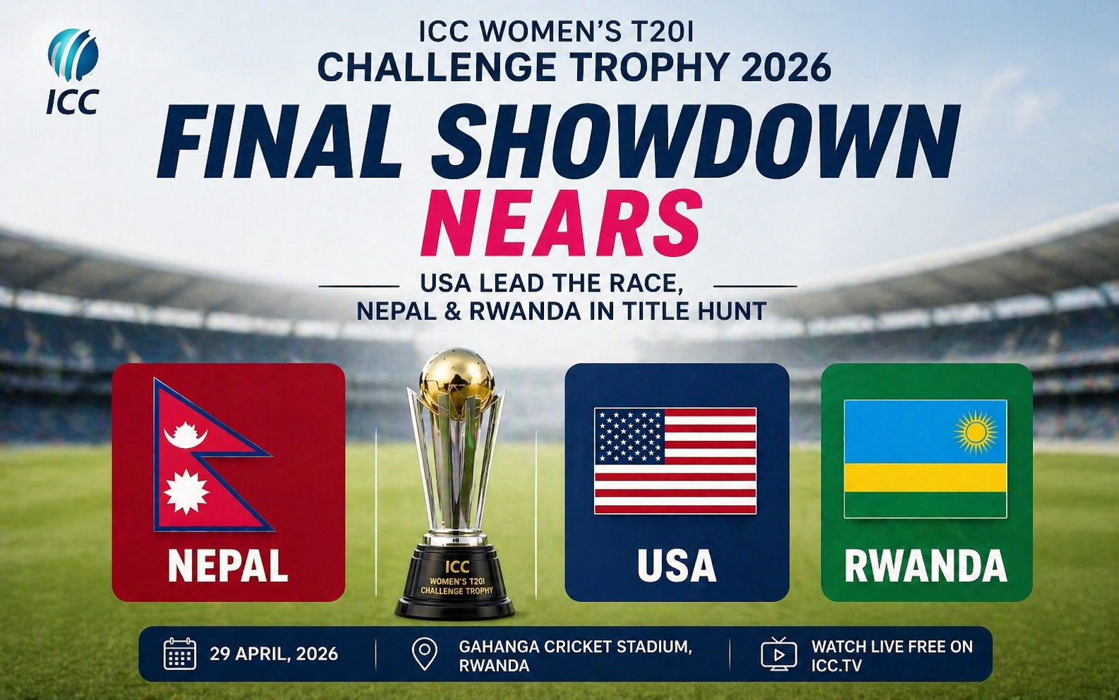 ICC Women’s T20I Challenge Trophy 2026: USA Lead the Race as Nepal and Rwanda Stay in Title Hunt