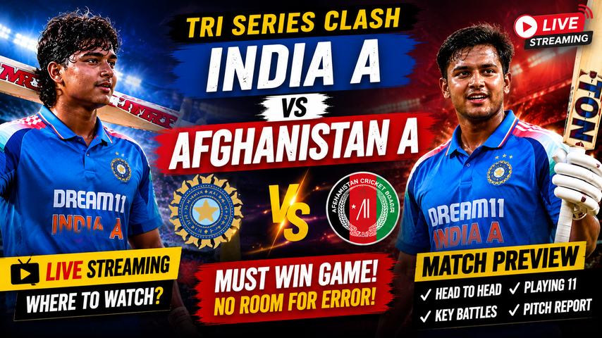India A vs Afghanistan A Live Streaming and Match Preview for Must Win Tri Series Clash