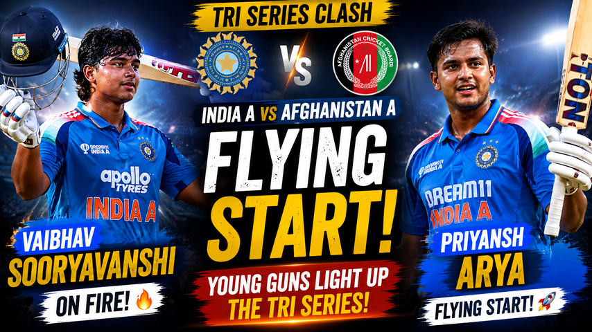 India A vs Afghanistan A Vaibhav Sooryavanshi and Priyansh Arya Give Flying Start in Tri Series Clash