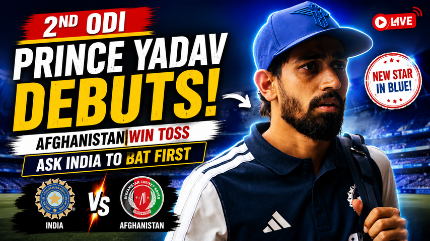 India vs Afghanistan 2nd ODI Prince Yadav Debuts as India Bat First in Lucknow