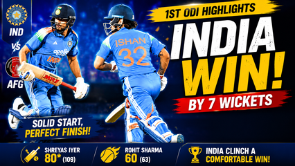 India vs Afghanistan Highlights 1st ODI Shubman Gill Stars as India Cruise to Seven Wicket Win