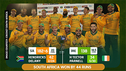 IRE vs SA, 2nd T20 | South Africa beat Ireland by 44 runs