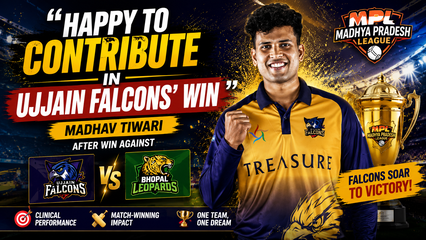 Madhav Tiwari Leads Ujjain Falcons to Crucial MPL Victory