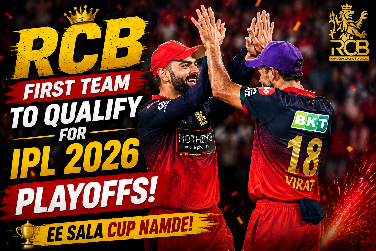 RCB Become First Team to Qualify for IPL 2026 Playoffs After Dominant Win Over Punjab Kings