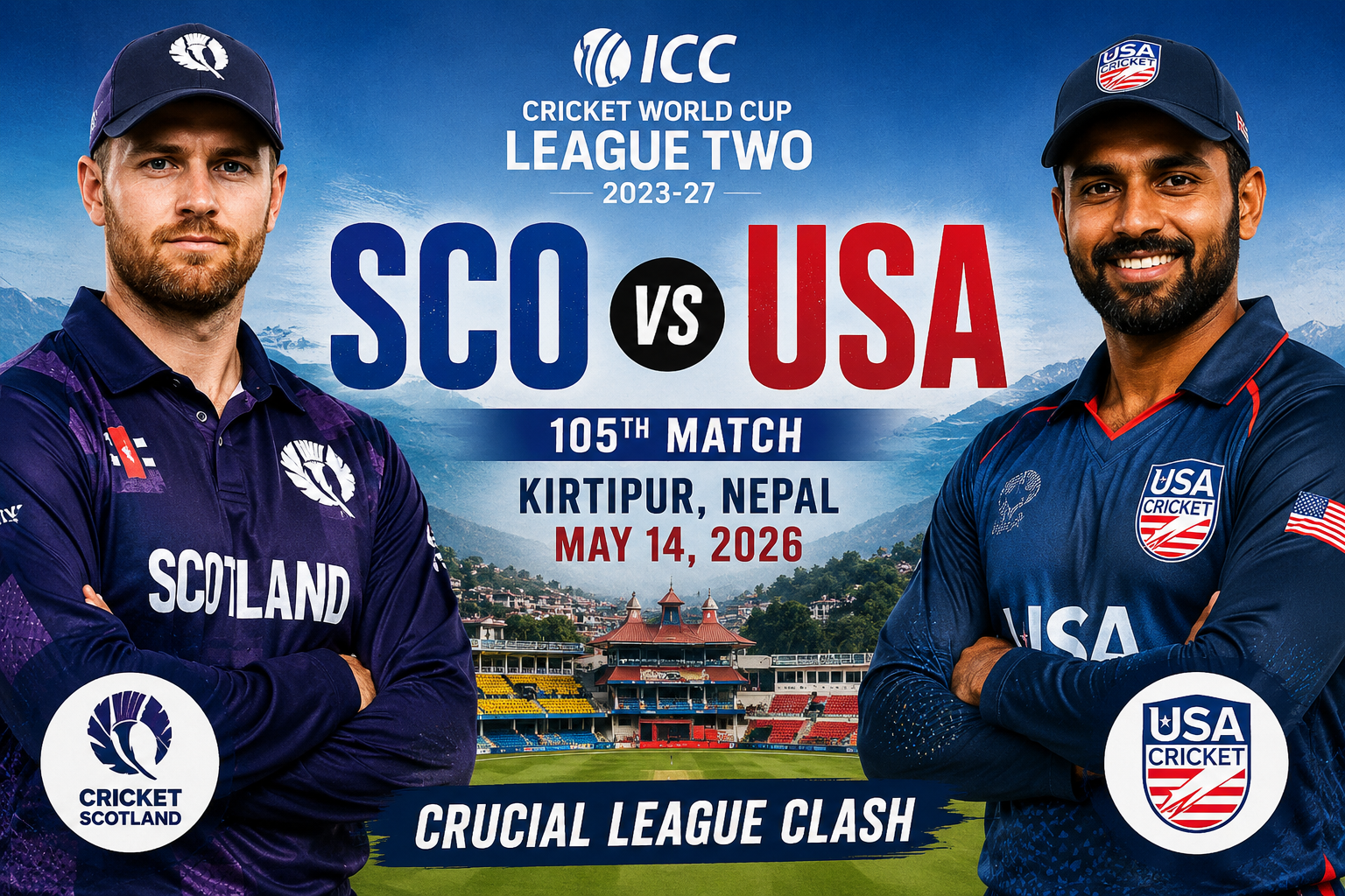 SCO vs USA ICC Cricket World Cup League Two 2026: Scotland Face United States in Crucial League Clash