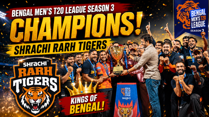 Shrachi Rarh Tigers Win Bengal Mens T20 League Season 3 Title With Thrilling Final Victory