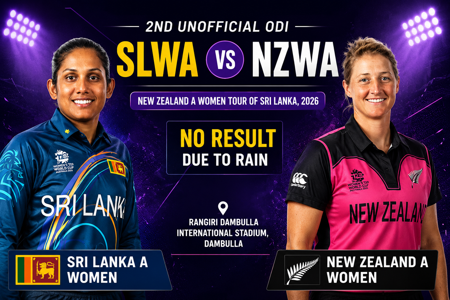 SLWA vs NZWA 2nd Unofficial ODI Result: Rain Forces No Result in Sri Lanka A Women vs New Zealand A Women Clash