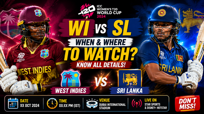 Womens T20 World Cup 2026 WI vs SL Live Streaming When and Where to Watch West Indies vs Sri Lanka