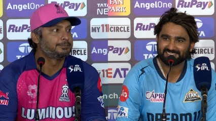 RR vs GT post match press conference - Rahul Tewatia and Kumar Sangakkara, IPL 2024